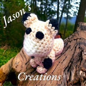 Jason’s Creations l Hand-crocheted l Amigurumi l Foxy Fox l Tan/White l 4” l New